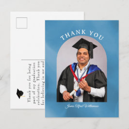 Abschlussbogen blaue Hintergrund Danke Postkarte