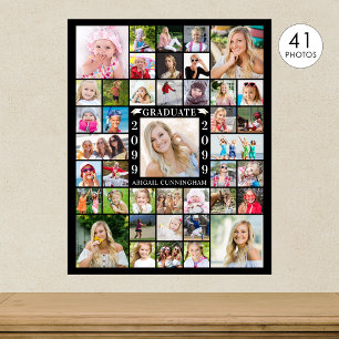Abschlussfeier 41 Foto-Collage personalisiert Poster