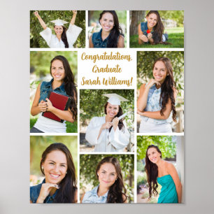 Abschlussfeier 9-Foto-Collage Gratulation Poster