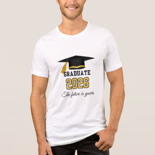 Abschlussfeier der Klasse 2026 Mortarboard Gold & Tri-Blend Shirt