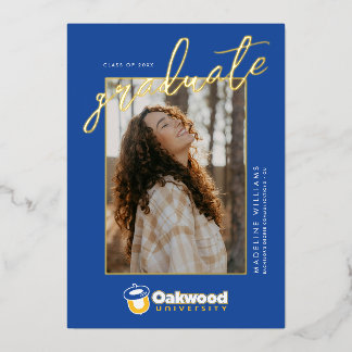 Abschlussfeier der Oakwood University Folieneinladung