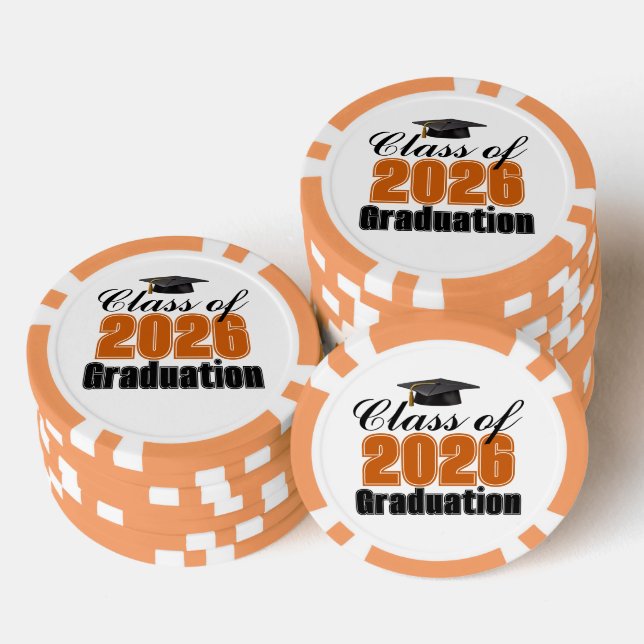 Abschlussfeier der Orange-Klasse 2026 Pokerchips (Stapel)