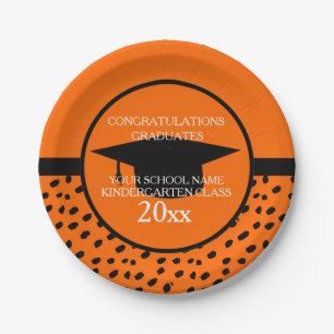 Abschlussfeier des Orange und Black Kindergartens Pappteller