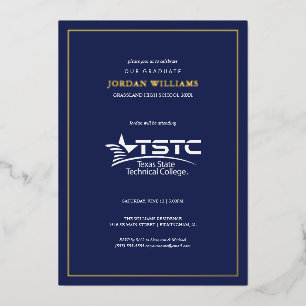 Abschlussfeier des Texas State Technical College Folieneinladung