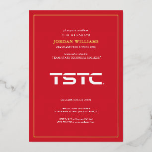 Abschlussfeier des Texas State Technical College Folieneinladung