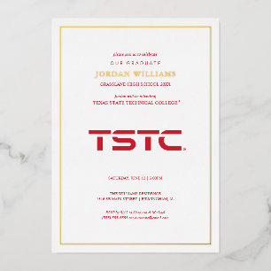 Abschlussfeier des Texas State Technical College Folieneinladung