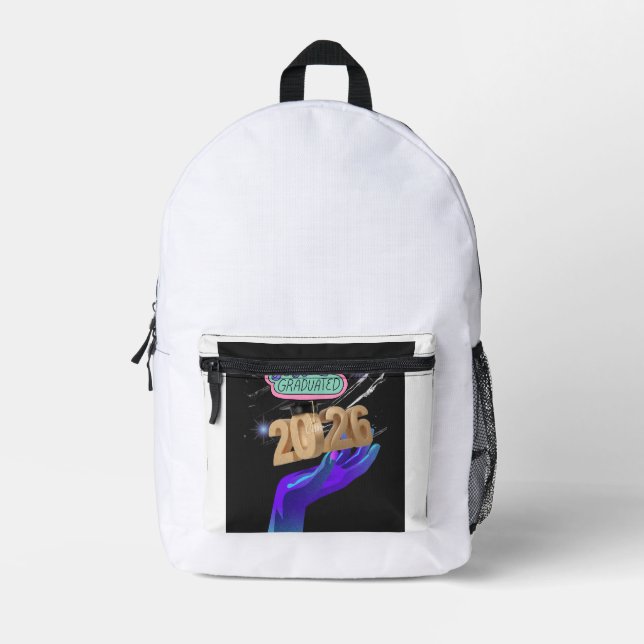 Abschlussfeier-Design 2026 Bedruckter Rucksack (Vorderseite)