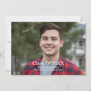 Abschlussfeier Foto Kalligrafie Personalisieren Dankeskarte