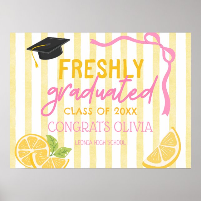 Abschlussfeier Frisch Graduierte Limonade Poster (Vorne)