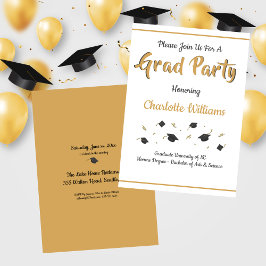 Abschlussfeier Gold Grad Party Einladung