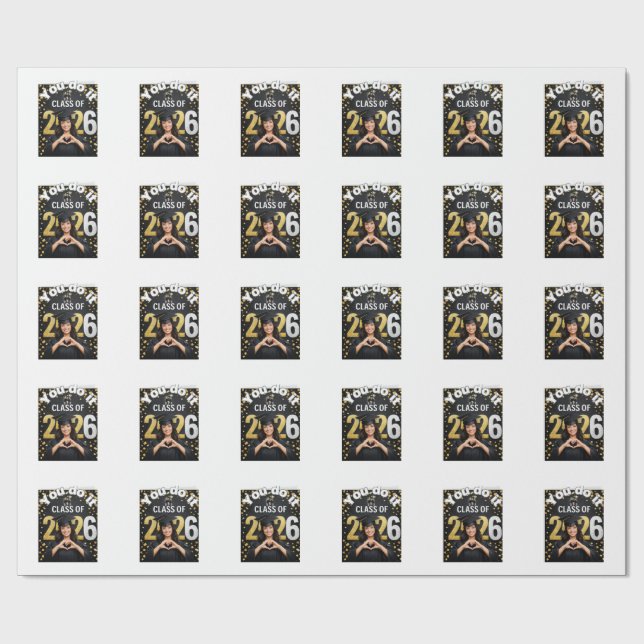 Abschlussfeier Goldene Karte – Geschenkpapier (Flach)