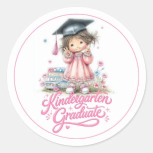 Abschlussfeier im fantasievollen Kindergarten Runder Aufkleber