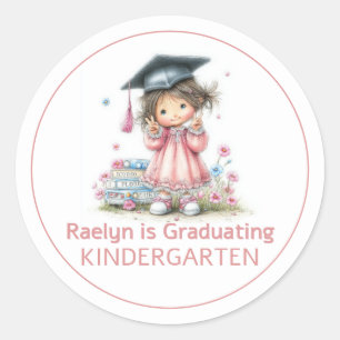 Abschlussfeier im fantasievollen Kindergarten Runder Aufkleber