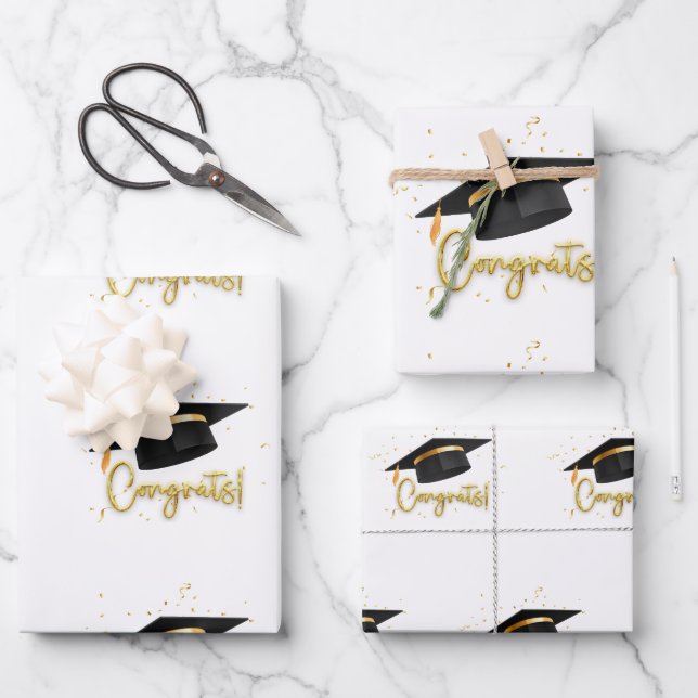Abschlussfeier-Kollektion Geschenkpapier Set (Vorderseite)