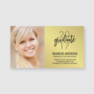 Abschlussfoto Absolventen Name Karten Faux Goldfol