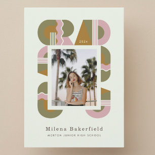 Abschlussfoto-Anzeigekarte 2026 retro Ankündigung