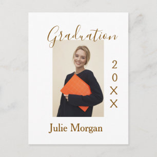 Abschlussfoto braunes goldenes Jahr 20XX Name einf Postkarte