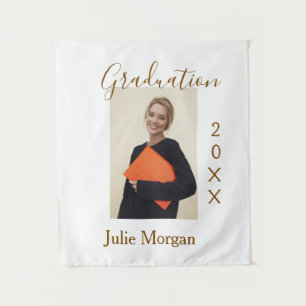 Abschlussfoto braunes goldenes Jahr 20XX Name einf Wandteppich