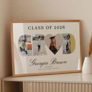 Abschlussfoto-Collage Geschenk für Absolventen And Poster