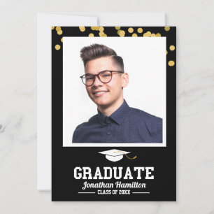Abschlussfoto Danke Schwarz Gold Karte