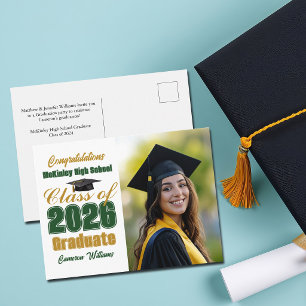 Abschlussfoto der Green Gold Klasse 2026 Abitur Ankündigungspostkarte