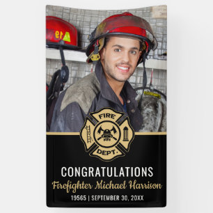 Abschlussfoto Feuerwehrmann Feuerwehrakademie Banner