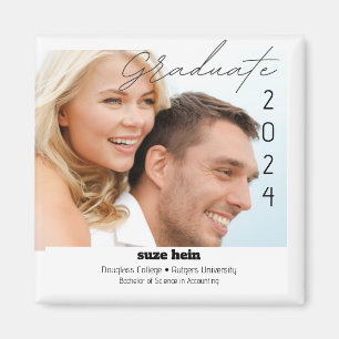 Abschlussfoto für Paare 20XX Einfache Ankündigung Magnet