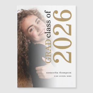 Abschlussfoto Gold Schwarz 2026 Abschlussankündigu Magnetkarte