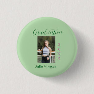 Abschlussfoto grün pink Jahr 20XX Name einfach Button