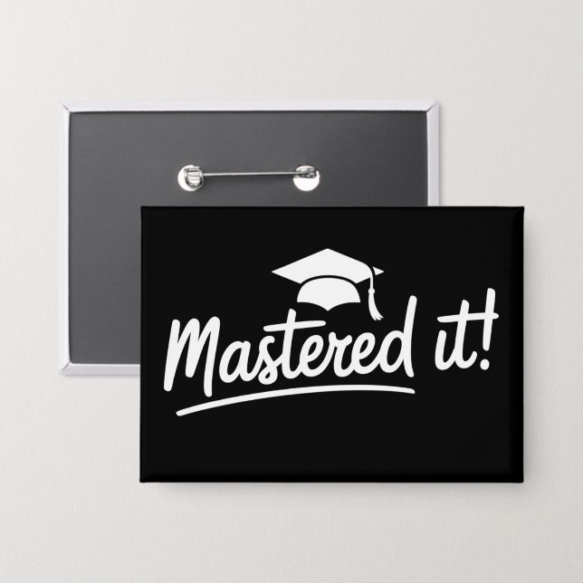 Abschlussgeschenk für den Master-Abschluss Meister Button (Vorderseite/Rückseite)