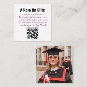 Abschlussgeschenk QR-Code mit Foto auf der Vordere Begleitkarte
