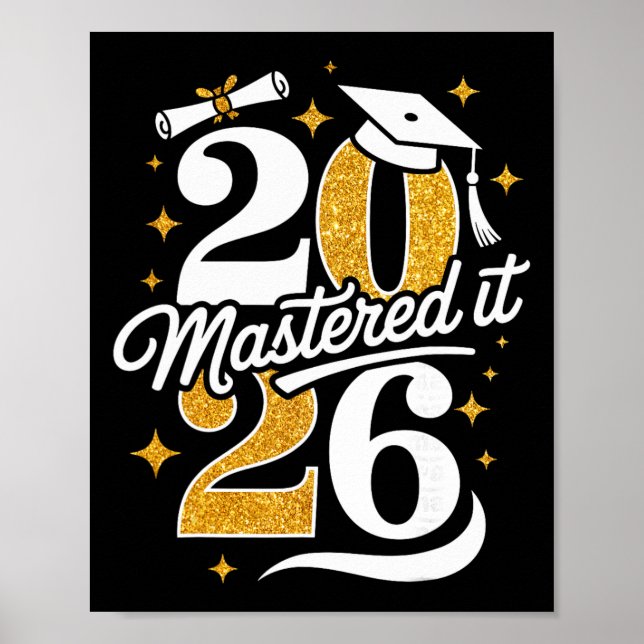 Abschlussgeschenke Master Cl Of 2026 Master-Abschl Poster (Vorne)