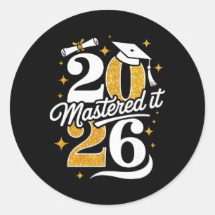 Abschlussgeschenke Master Cl Of 2026 Master-Abschl Runder Aufkleber
