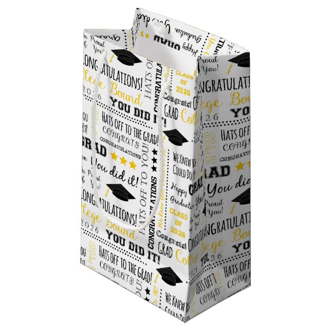 Abschlussgeschenktasche Kleine Geschenktüte (Vorderseite Schrägansicht)