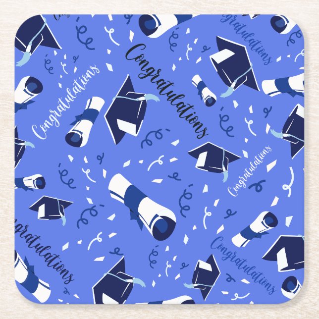 Abschlussglückwünsche Rechteckiger Pappuntersetzer (Vorderseite)