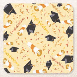 Abschlussglückwünsche Rechteckiger Pappuntersetzer