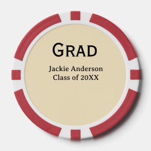 Abschlussjahr fett gedruckter Buchstabe Name Klass Pokerchips