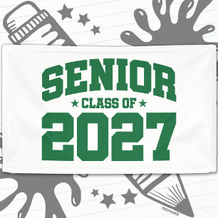 Abschlussjahr Schule Grün Abschlussklasse 2027 Banner