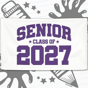 Abschlussjahr Schule Lila Abschlussklasse 2027 Banner
