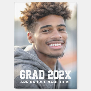 Abschlussjahr Schule oder Name Abschlussfoto Halte Magnet