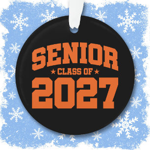 Abschlussjahr Schule Orange Abschlussklasse 2027 Ornament