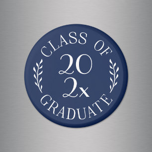 Abschlussjahrgang 2023 Chic Typografie Navy Blau Magnet