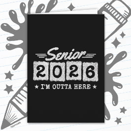 Abschlussjahrgang 2026 Abitur Retro Vintage Senior Karte