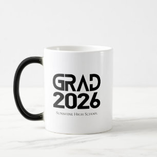 Abschlussjahrgang 2026 Abitur Schwarz Weiß Minimal Verwandlungstasse