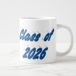 Abschlussjahrgang 2026 in blauer Typografie Abschl Jumbo-Tasse