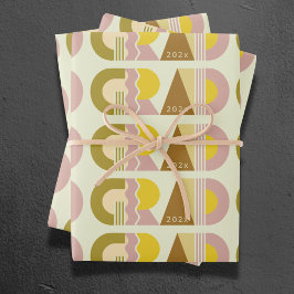 Abschlussjahrgang 2026 Retro Geschenkpapier Set