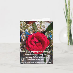 Abschlussjubiläum Treffen Rose Foto Einladung
