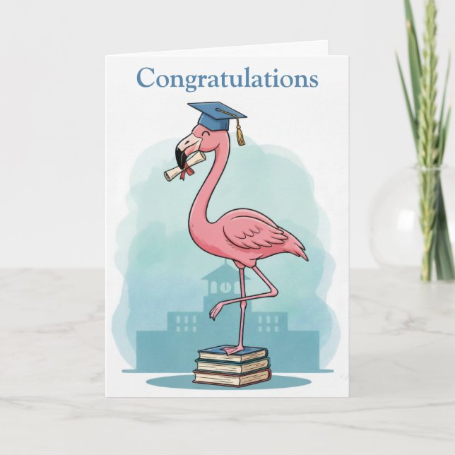 Abschlusskarte mit Flamingo Karte (Vorderseite)