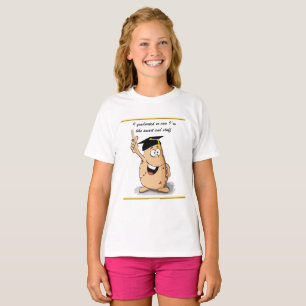 Abschlusskartoffelcharakter mit einem Grad T-Shirt