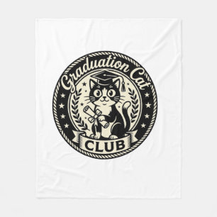 Abschlusskatze Lustige Katzen Grafik - Abschlusska Fleecedecke